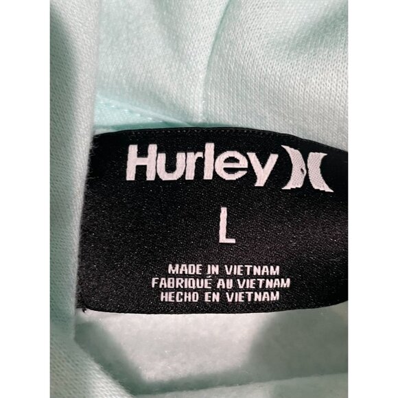Hurley Youth Large Mint Green Hoodie Sweatshirt With Front Pocket & Logo Design - Picture 7 of 13